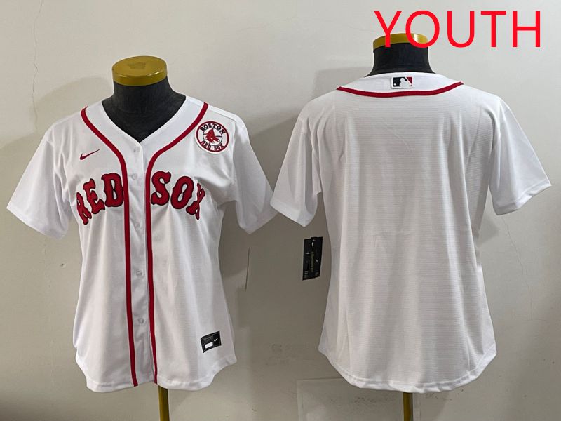 Youth 2025 Boston Red Sox Blank White Game Nike MLB Jersey style 3